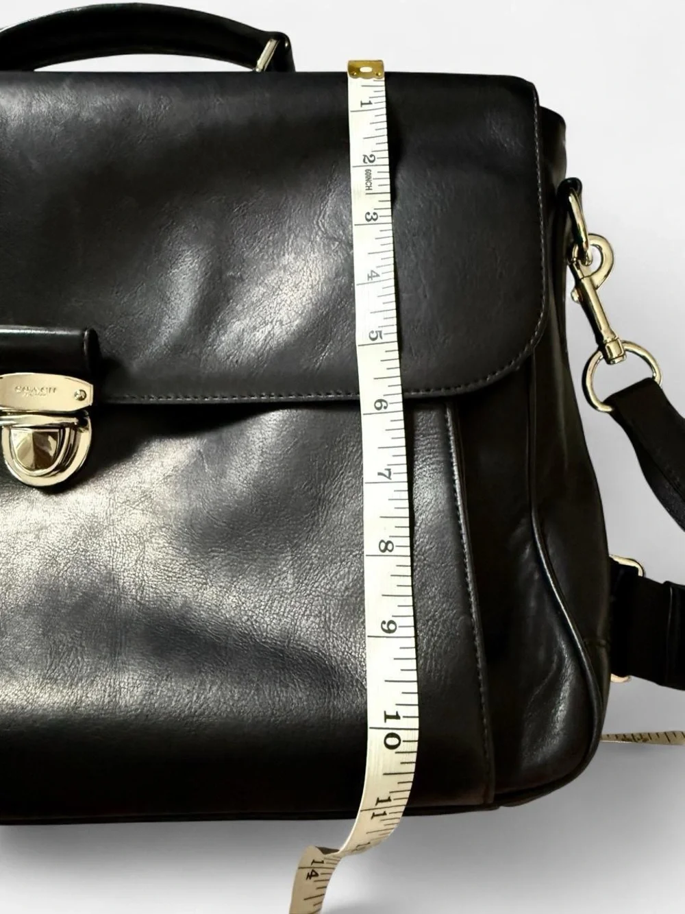 Coach Metropolitan 71899 Black Leather Messenger Bag Briefcase